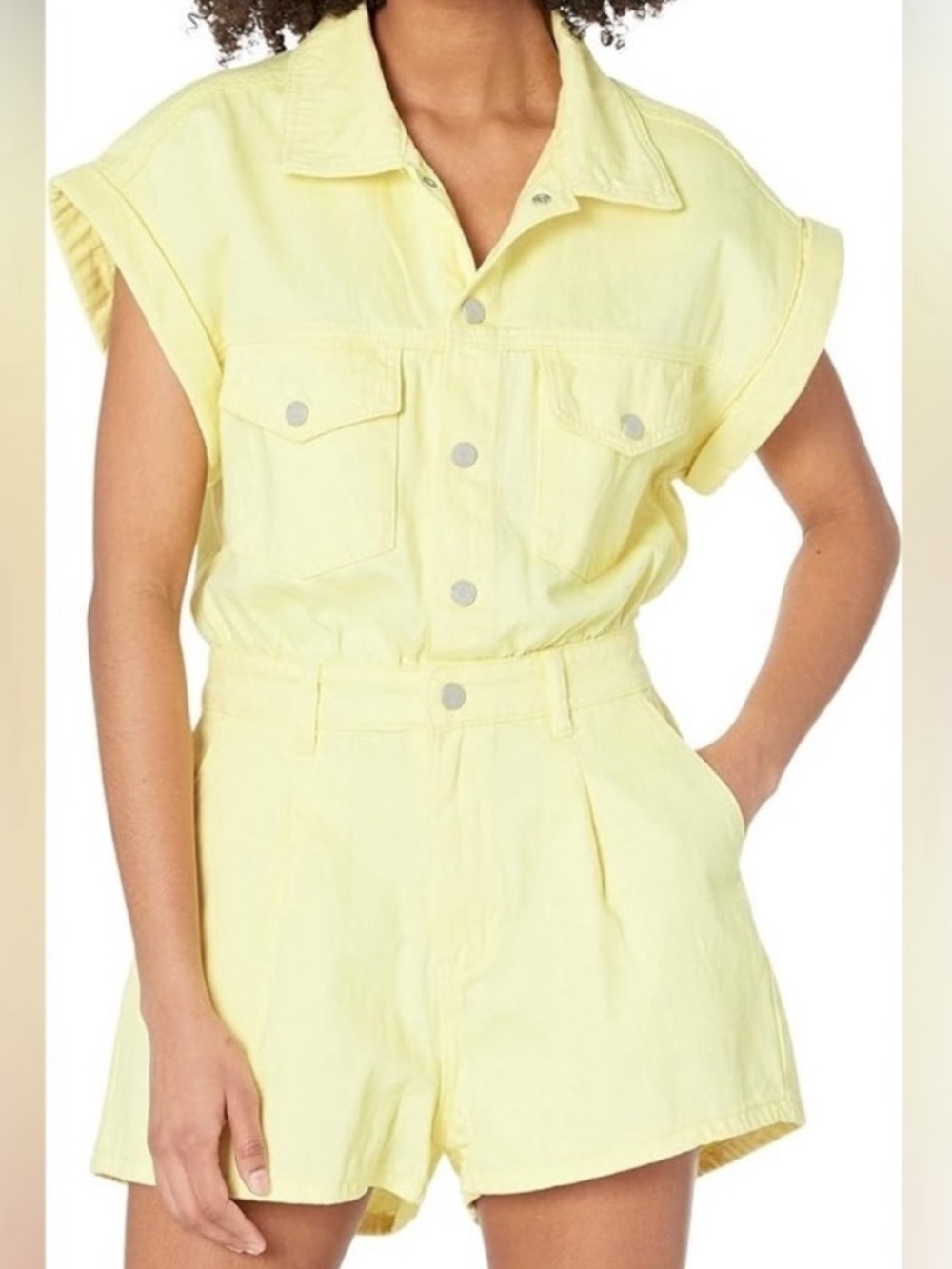 Blank NYC Butter Yellow Denim Romper